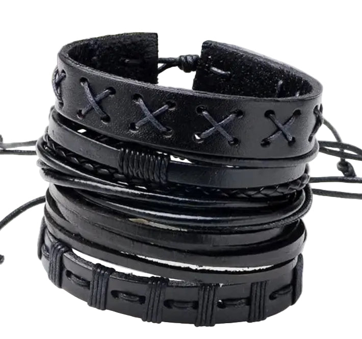 Leather bracelet set