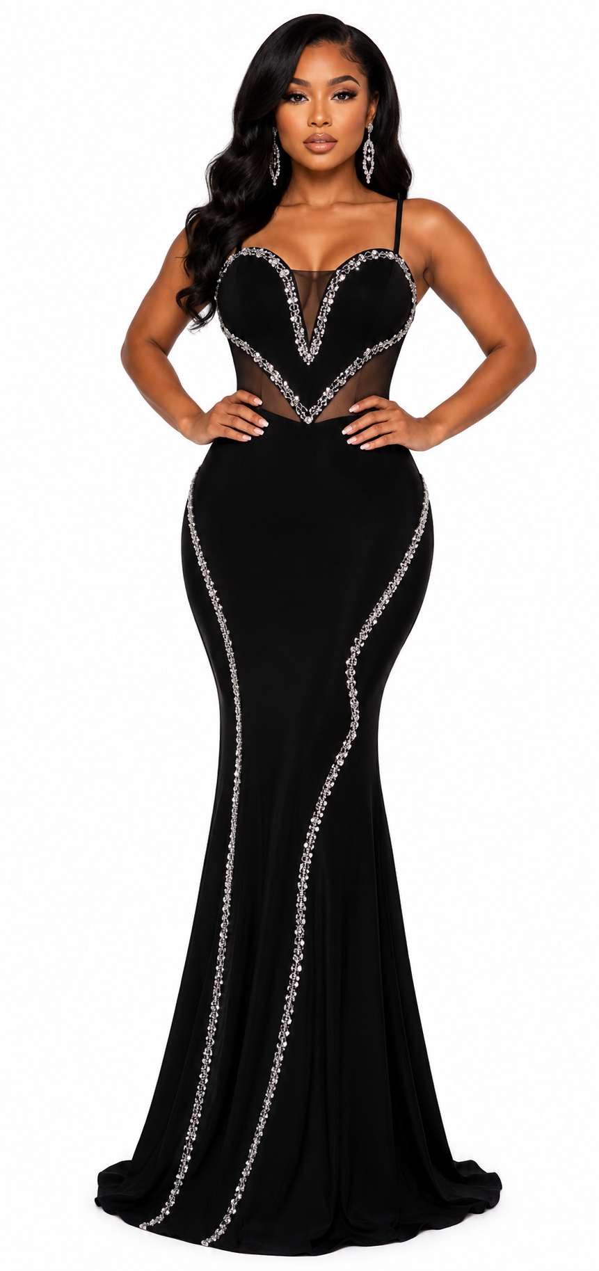Night stars evening dress